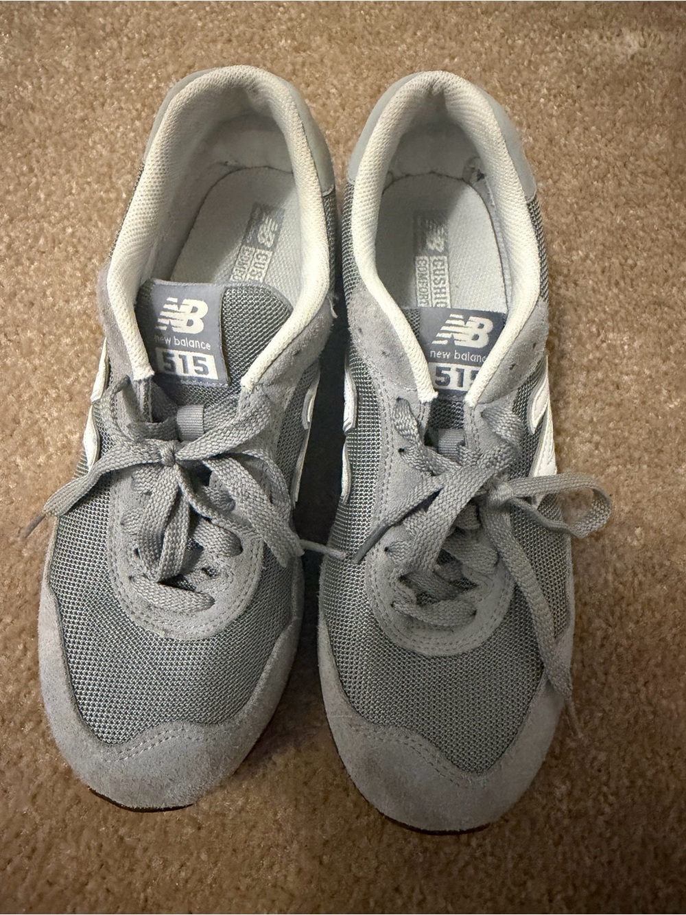 New Balance Women's 515 Gray Mesh & Suede Sneakers